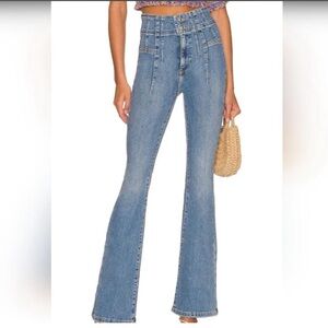 NWOT Free Prople We The Free Jayde Flare Jeans Sz 31 Sunburst Blue High Rise